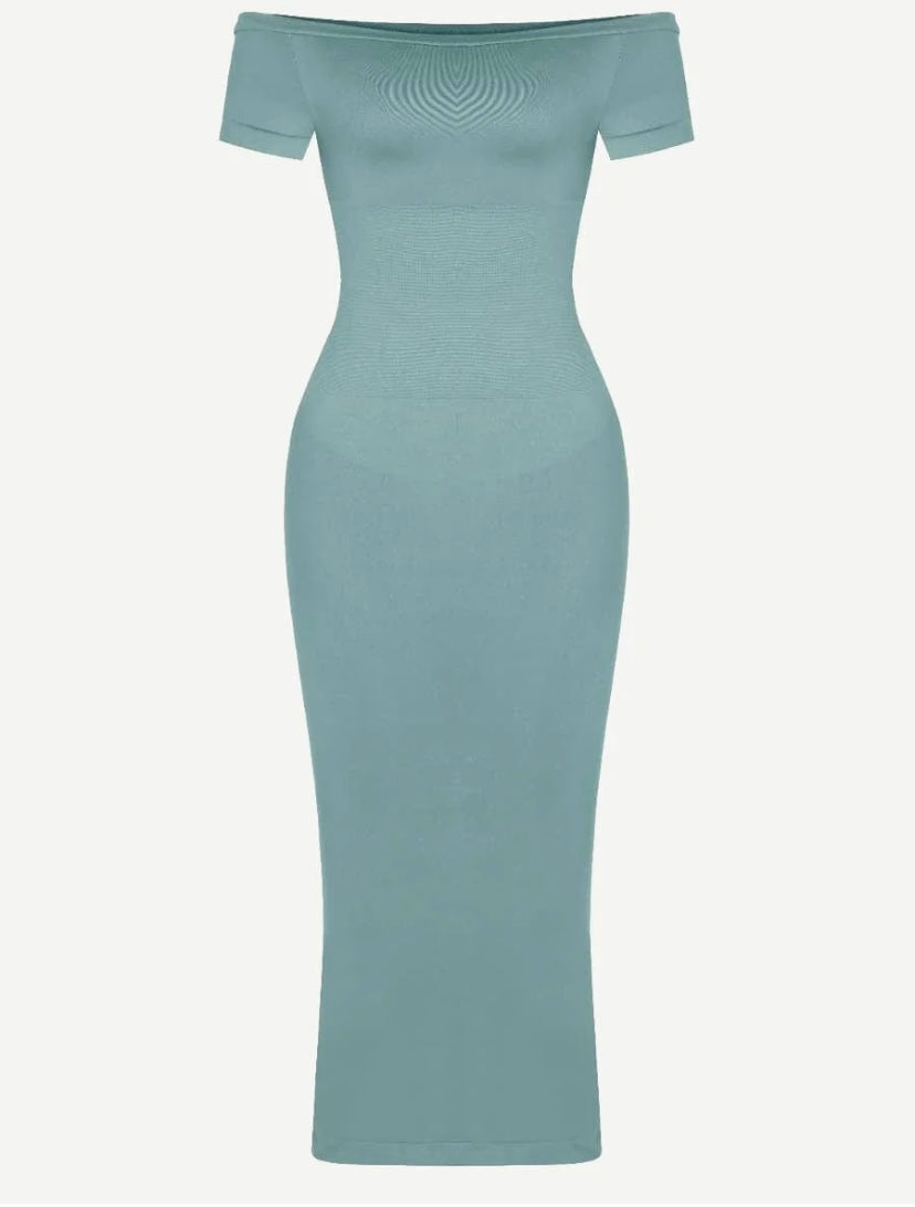 Off Shoulder Body Con Shapewear Dress
