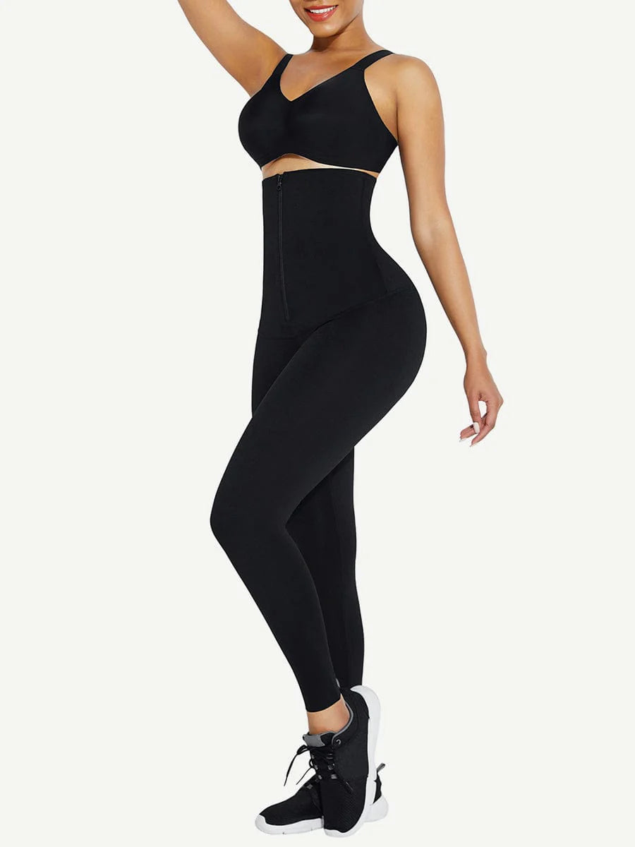 Waist Trainer 2-In-1 Leggings With Zipping Hourglass Figure