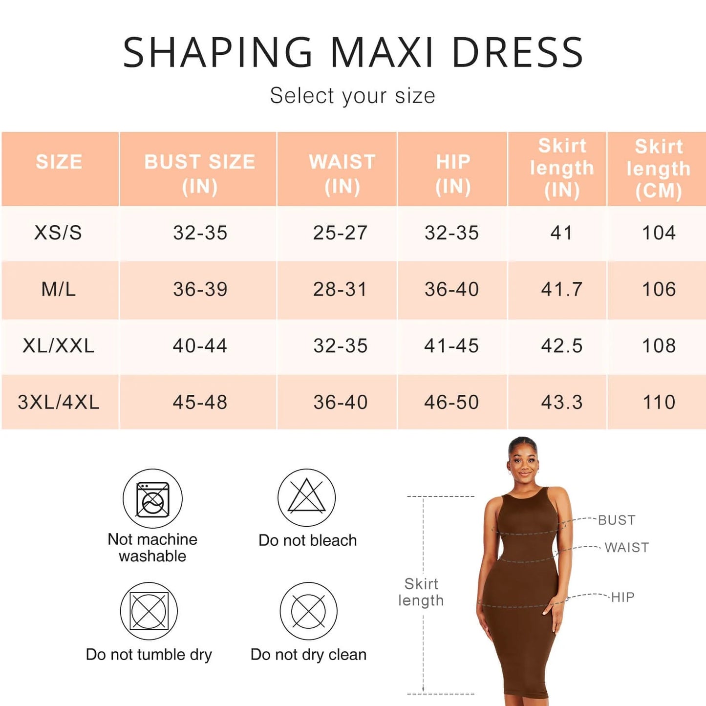Shaper Large U-back Snatched Seamless Dress