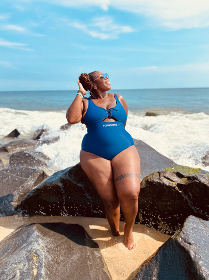 One-Piece Shapewear Swimsuit With Cut-out Design