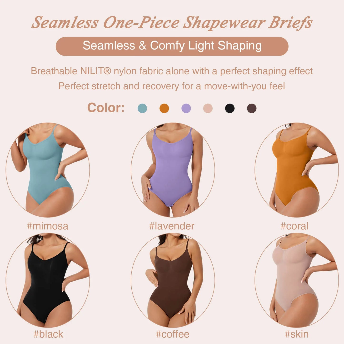 Seamless One-Piece Shapewear Briefs