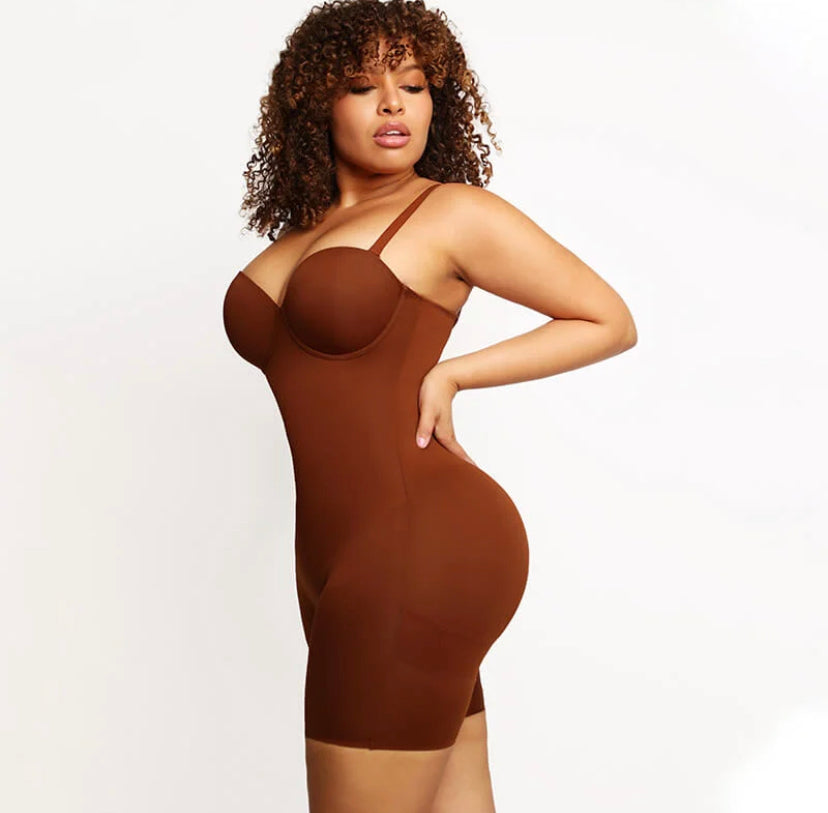 Back Smoothing Underwire Cup Push Up Bra Strapless Shortie Bodysuit