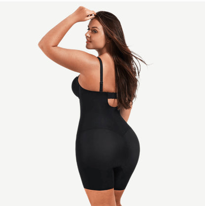 Back Smoothing Underwire Cup Push Up Bra Strapless Shortie Bodysuit