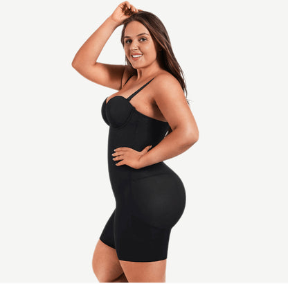Back Smoothing Underwire Cup Push Up Bra Strapless Shortie Bodysuit