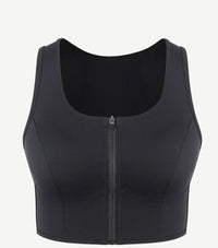 Zipper Sports Shockproof Bra Crop With Four steel Boning