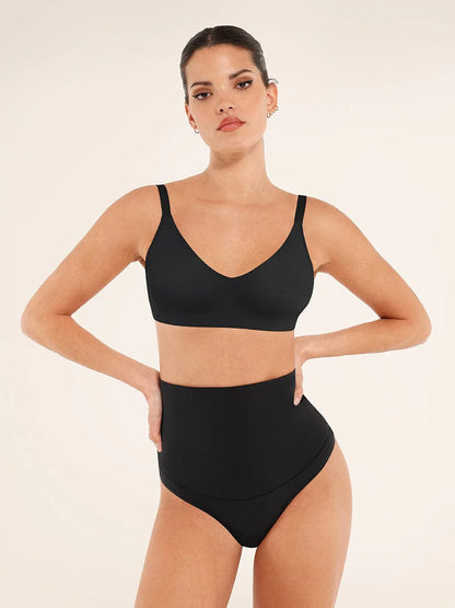 Seamless Comfort Underarm Smoothing V-Neck Bralette with Adjustable Straps