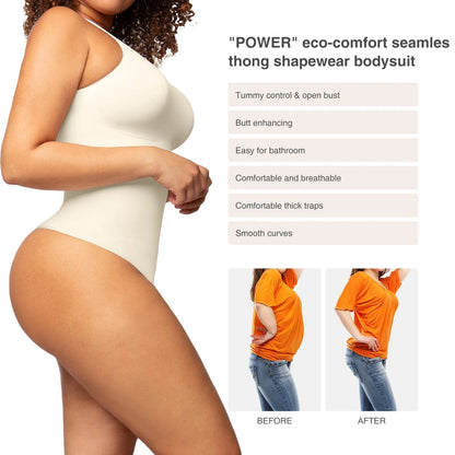 Seamless Outer Crew Thong Bodysuit