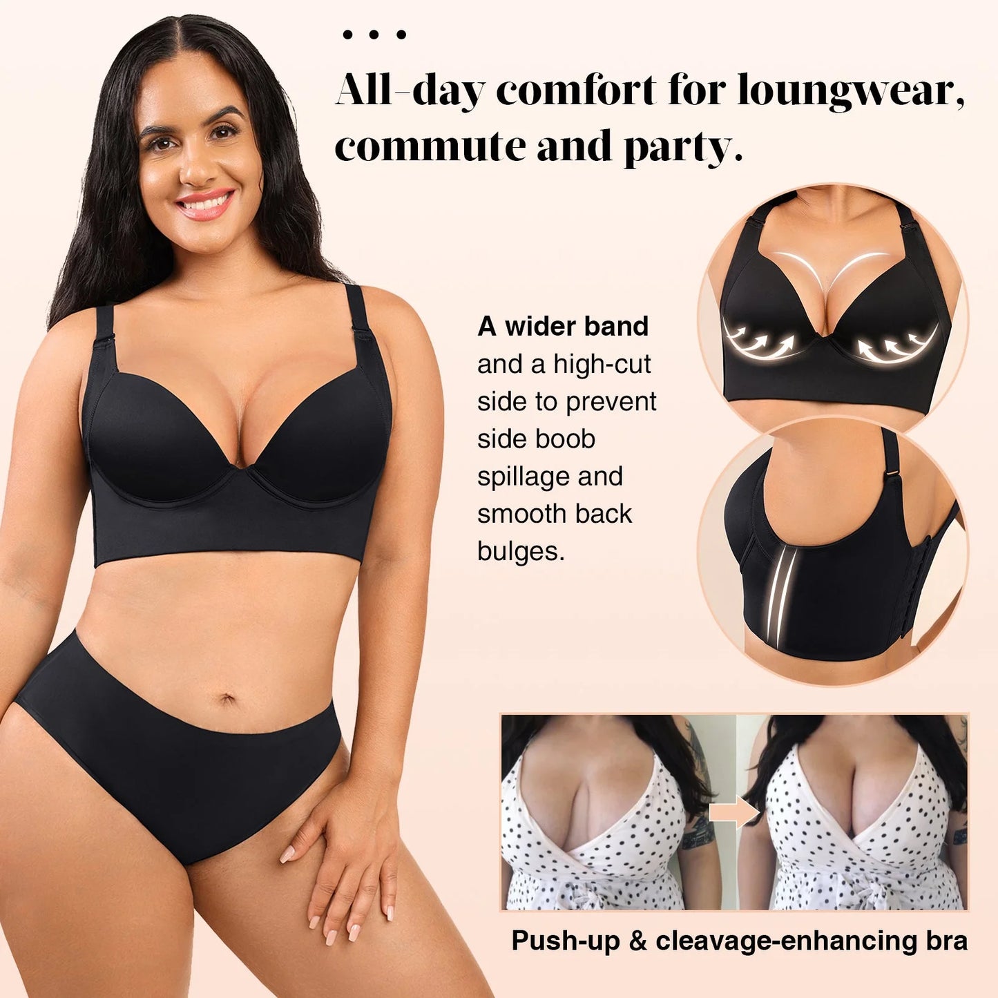 One-piece Underwire Compression Push-up Bra