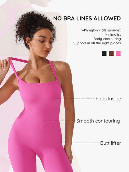 Seamless Sports Shaping 2 in 1 Waist and Tummy Control Bra-free Jumpsuit