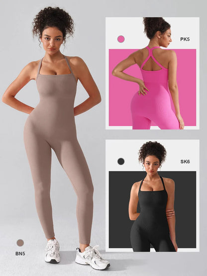 Seamless Sports Shaping 2 in 1 Waist and Tummy Control Bra-free Jumpsuit