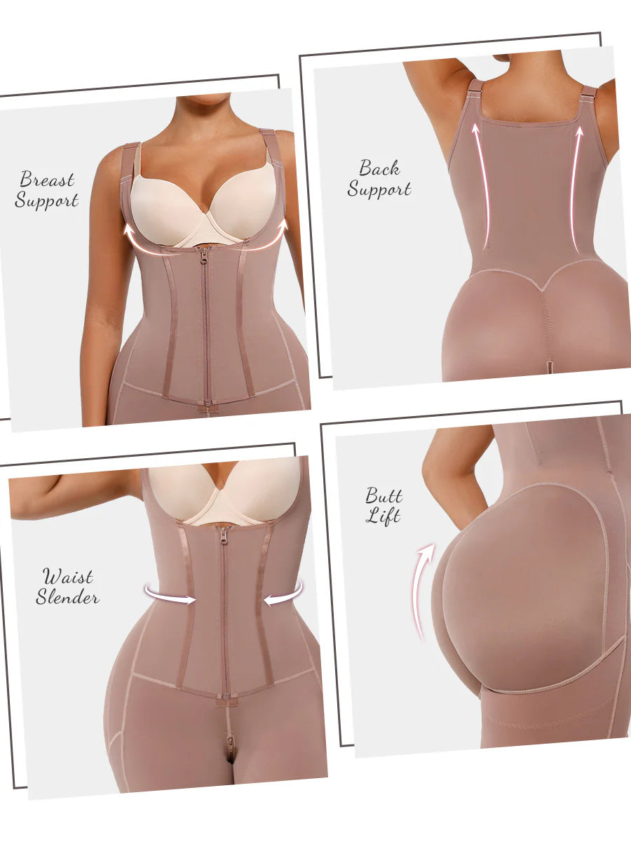 Post Surgery U-Shaped Bust Support Two Steel Bones Waist and Abdomen Control Shapewear