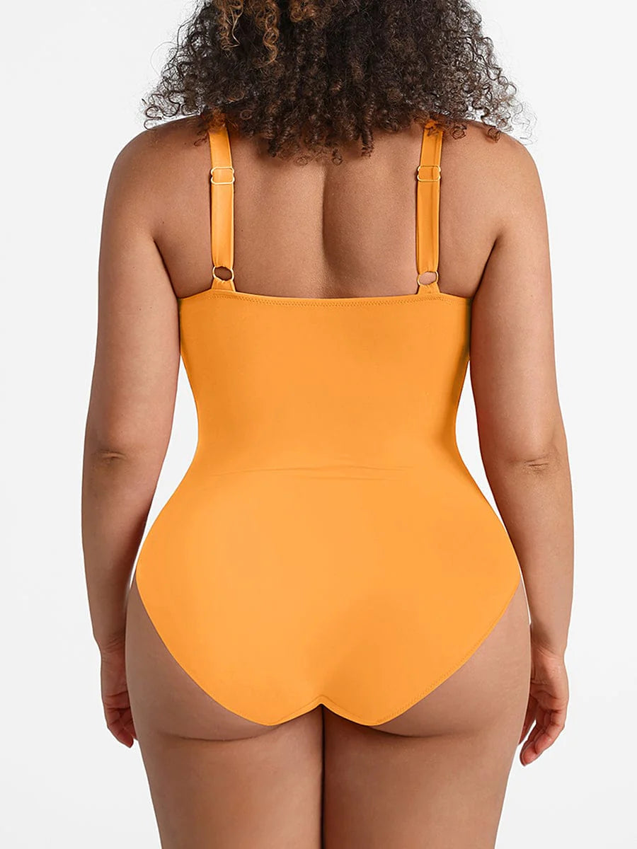 One-Piece Shapewear Swimsuit With Cut-out Design