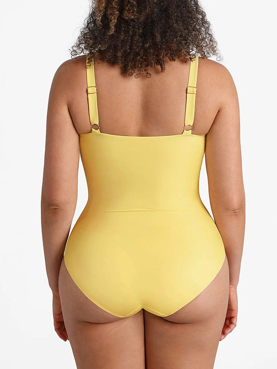 One-Piece Shapewear Swimsuit With Cut-out Design
