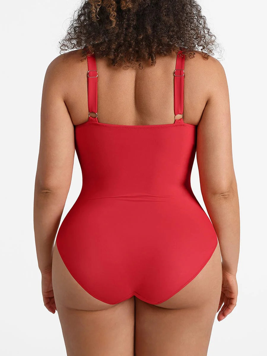 One-Piece Shapewear Swimsuit With Cut-out Design