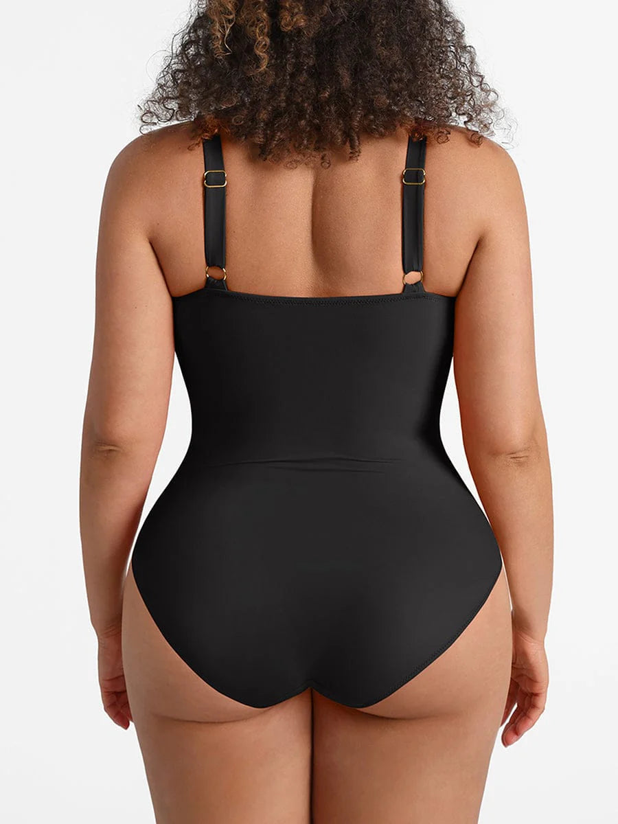 One-Piece Shapewear Swimsuit With Cut-out Design