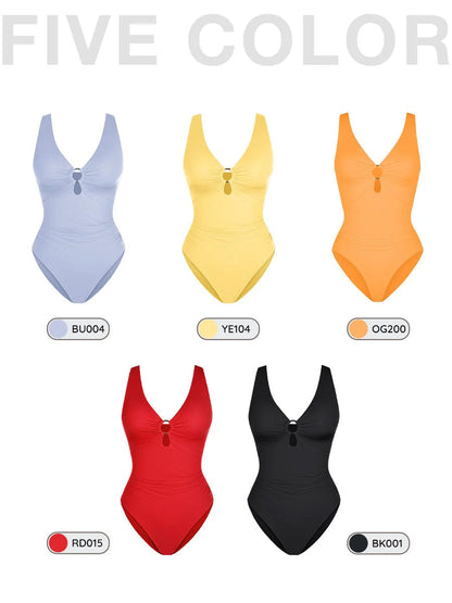 One-Piece Shapewear Swimsuit With Cut-out Design