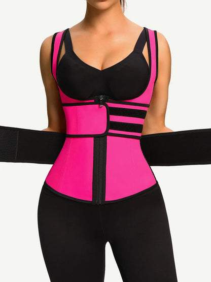 High-Compression Double-Belt Latex Vest Waist Trainer