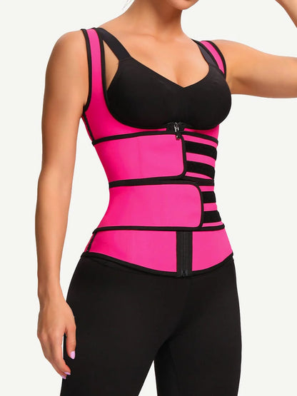 High-Compression Double-Belt Latex Vest Waist Trainer