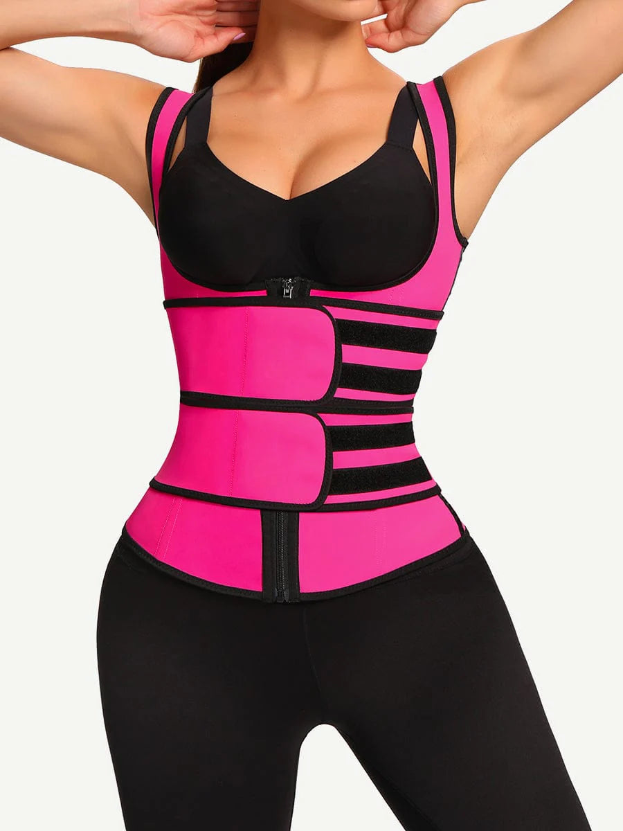 High-Compression Double-Belt Latex Vest Waist Trainer