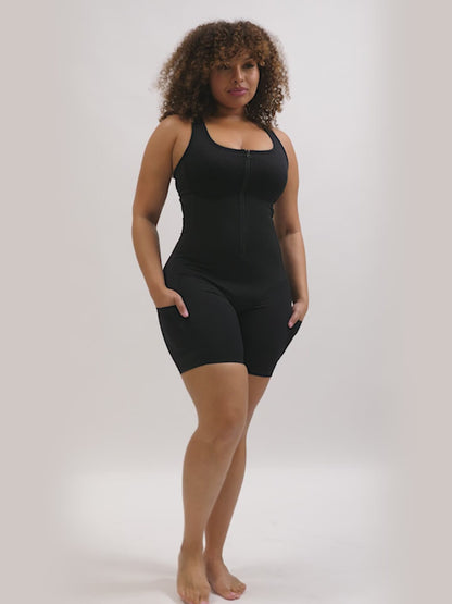 Stretch Athletic Bodyshaper with Side Pockets